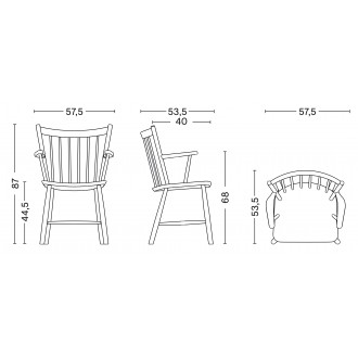 matt lacquered oak - J42 chair
