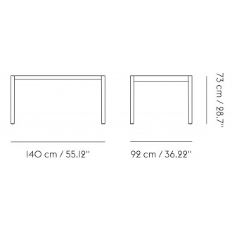 140 x 92 cm – plateau linoléum gris chaud – Table Workshop