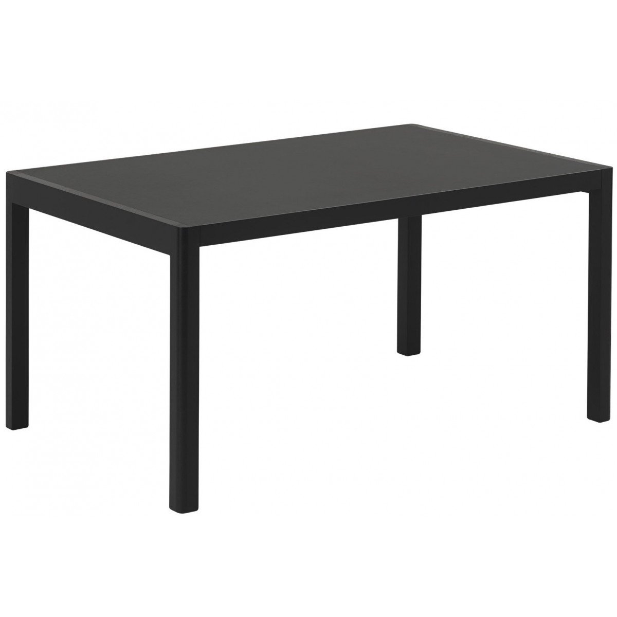 140 x 92 cm – black linoleum tabletop + black base – Workshop Table