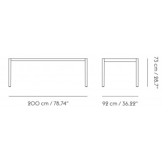 200 x 92 cm – warm grey linoleum tabletop – Workshop Table