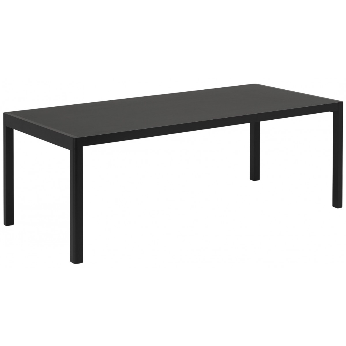 200 x 92 cm – plateau linoléum noir + base noire – Table Workshop