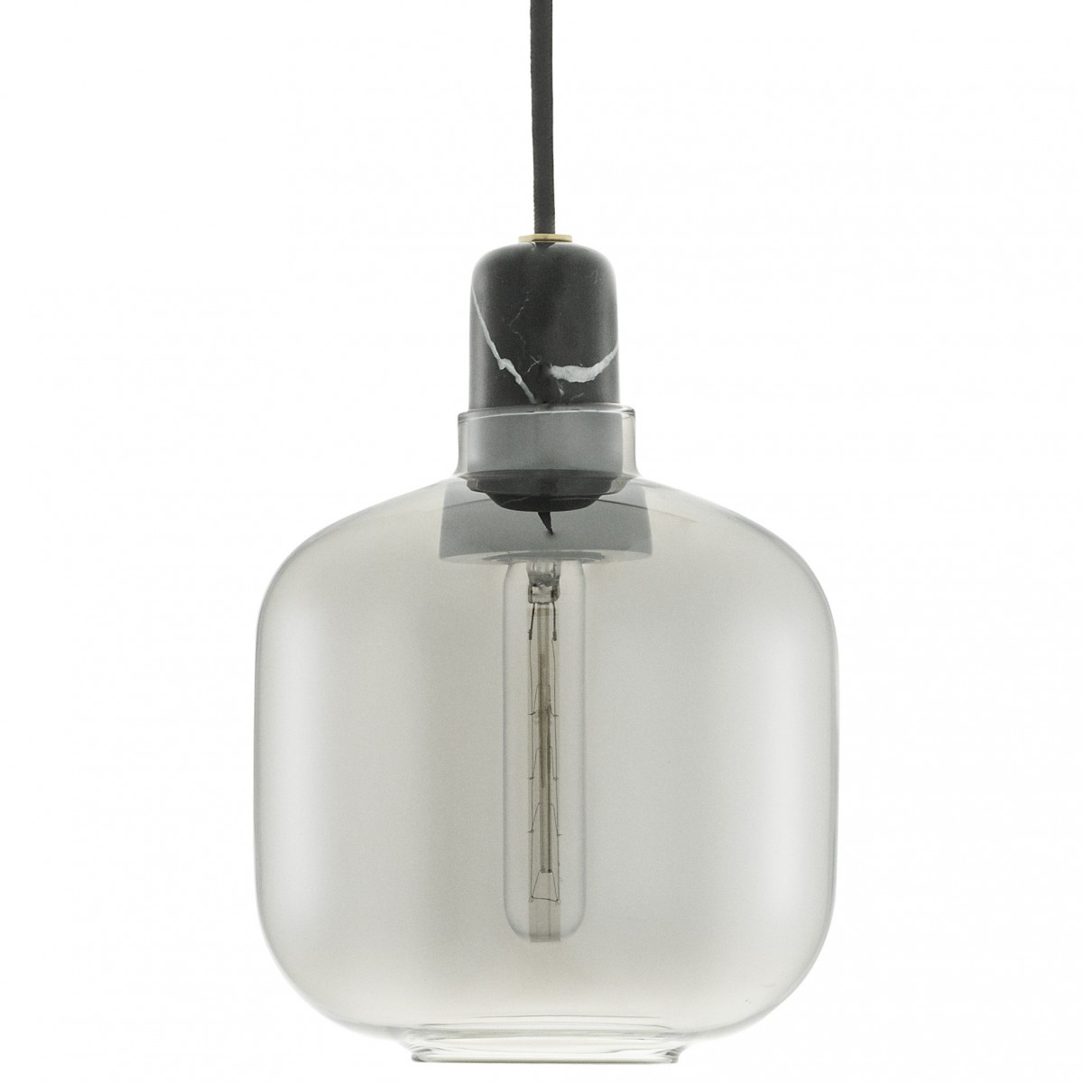 small - smoke / black marble - Amp pendant