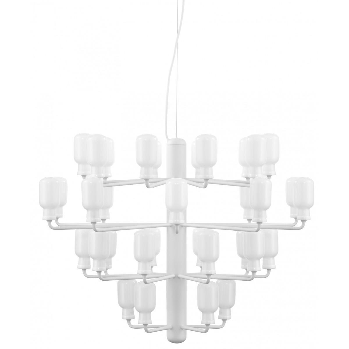 blanc / marbre blanc - Grand chandelier Amp