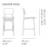 H65cm - dusty green/oak - Loft counter stool