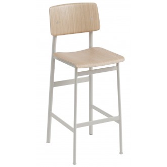 H75cm - grey/oak - Loft bar stool