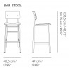 H75cm - grey/stained dark brown - Loft bar stool