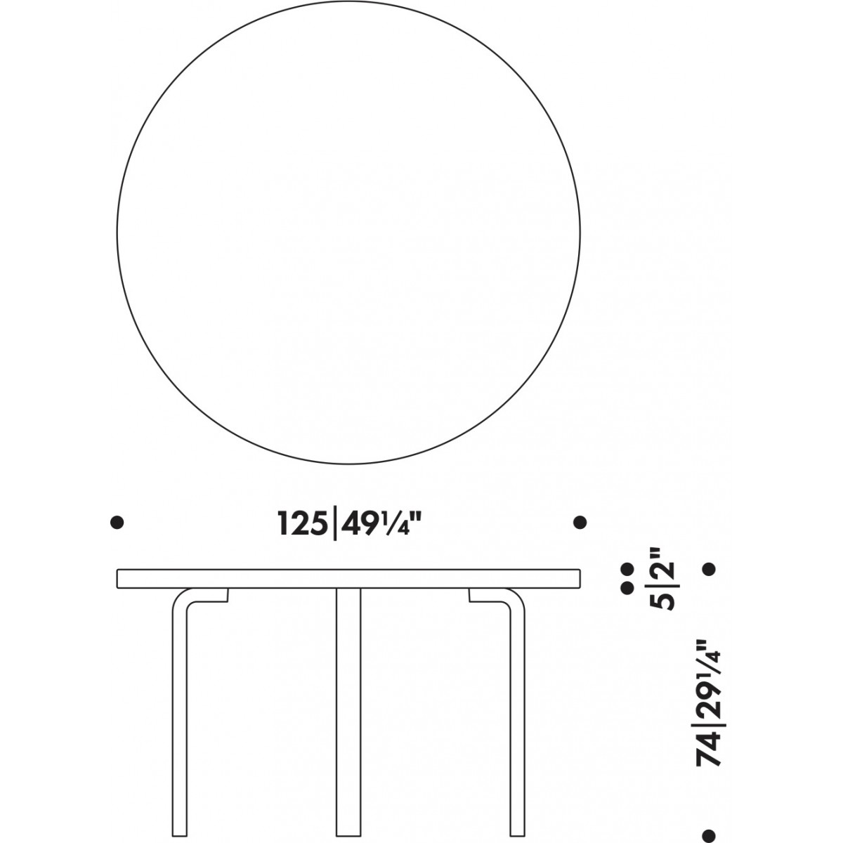 Ø125cm - table 91
