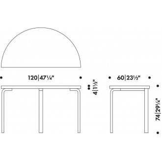 120 x 60cm - table 95
