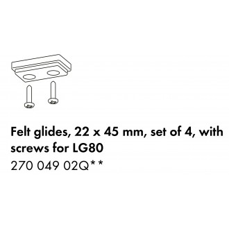 4 felt glides 22 x 45 mm 80A-B-C, 81A-B-C 84, 90A-B-C, 95, DL81C tables (27004902)