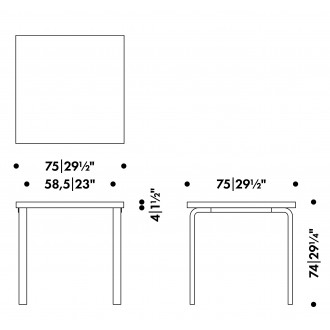 75x75cm - 81C table