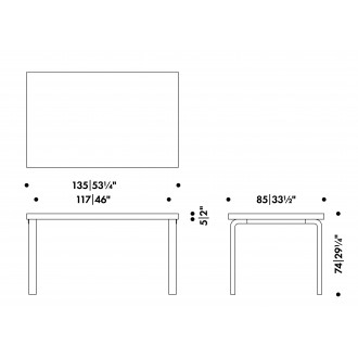 135x85cm - 82B table