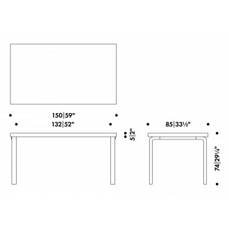 150x85cm - 82A table