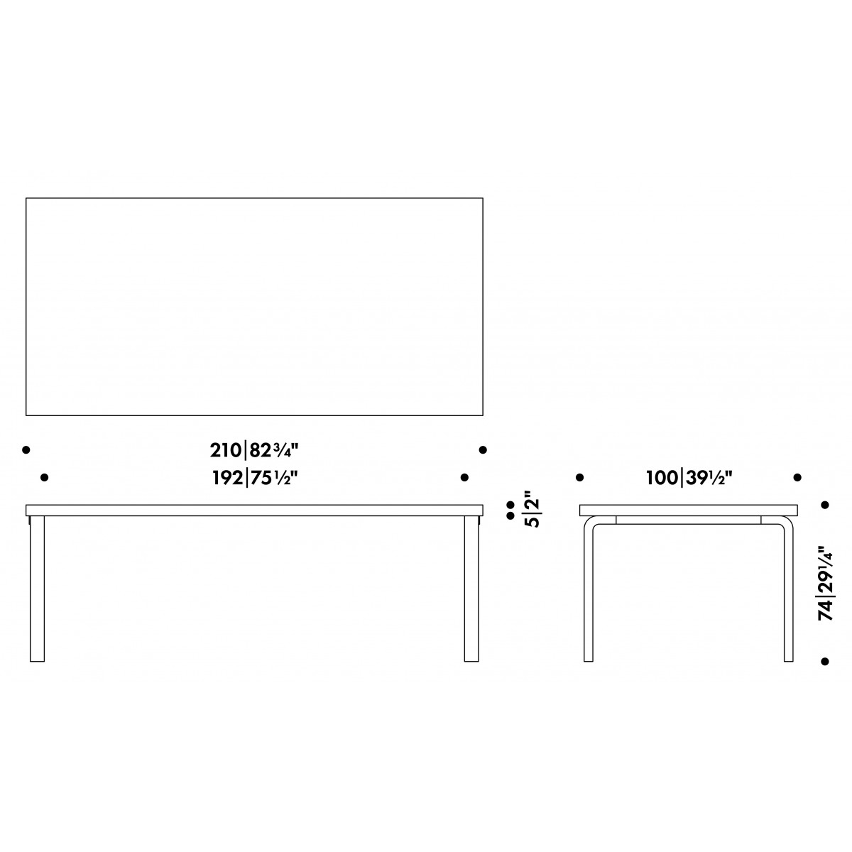 210x100cm - table 86