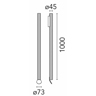 Flauta H100cm – Spiga, anodized blue steel