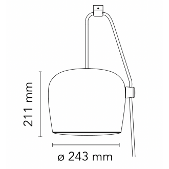H21xØ24,3cm - argenté clair anodisé - Aim