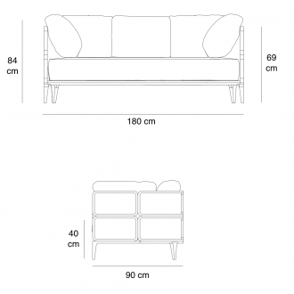 W180cm sofa - Promenade