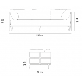 W230cm sofa - Promenade