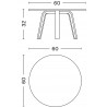 chêne vernis mat - Ø60xH32cm - table basse Bella