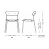 Pavilion AV1 chair – black oak + brass fittings + black legs