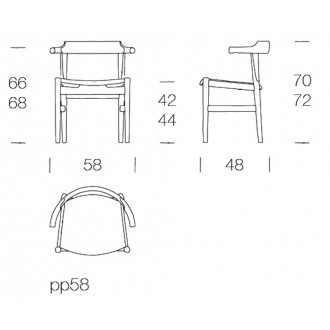 Chaise pp58 - cuir semi-aniline ou aniline