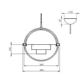 laiton/noir soft semi mat - Suspension Multi-Lite Ø36cm (abat-jour 32cm)