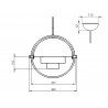 laiton/rose Dust semi mat - Suspension Multi-Lite Ø36cm (abat-jour 32cm)