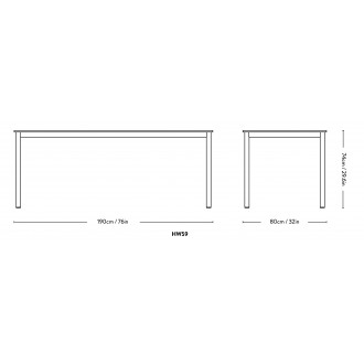Table Drip HW59  – 80x190xH74 cm