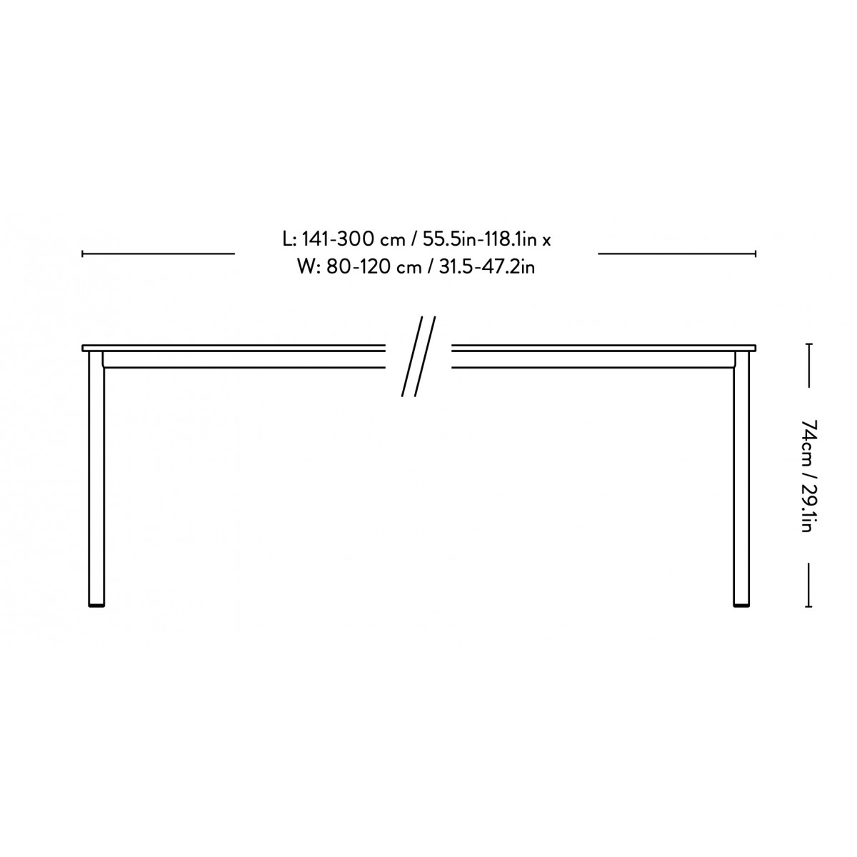 Table Drip sur mesure  sans pied central  – Plateau Fénix