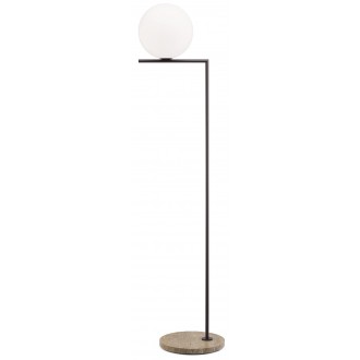 deep brown + travertino imperiale base - F012B01C018 - IC F2 Outdoor Floor Lamp