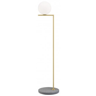 laiton + socle lave grise - F012A03C059 - Lampadaire IC F1 Outdoor