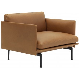 Outline chair – Cognac Refine leather + black legs