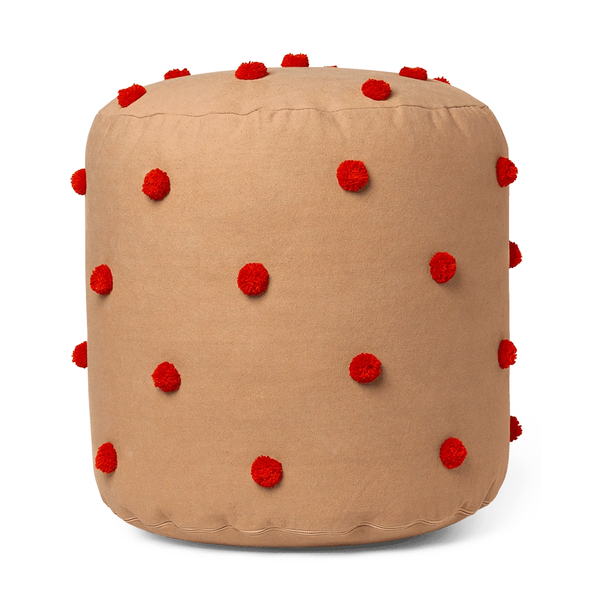 SOLD OUT - camel / red - Dot tufted pouf