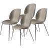 lot de 4 chaises Beetle plastique - coque new beige + piètement métal