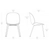 Alabaster white shell - matt black base - Beetle chair plastic