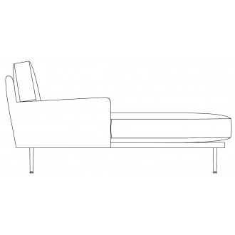 chaise longue module, right armrest - Flaneur