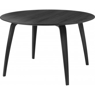 black stained ash - round Gubi dining table Ø120cm