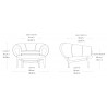 walnut, Sahco Zero fabric 0012 Kvadrat - Croissant lounge chair