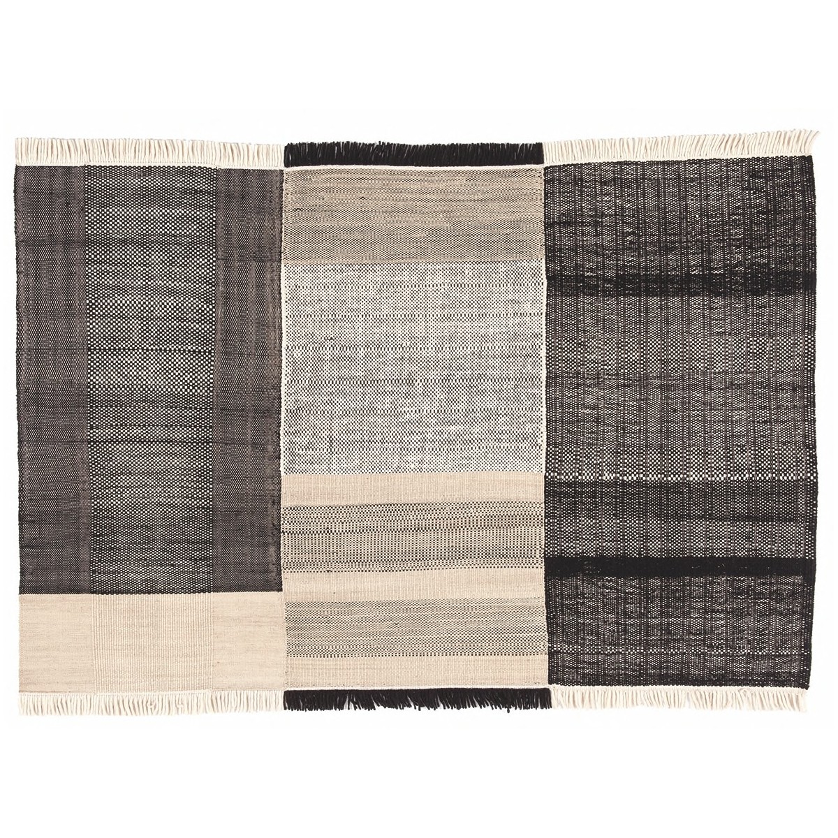 170x240cm - Tres - polyethylene rug - Black