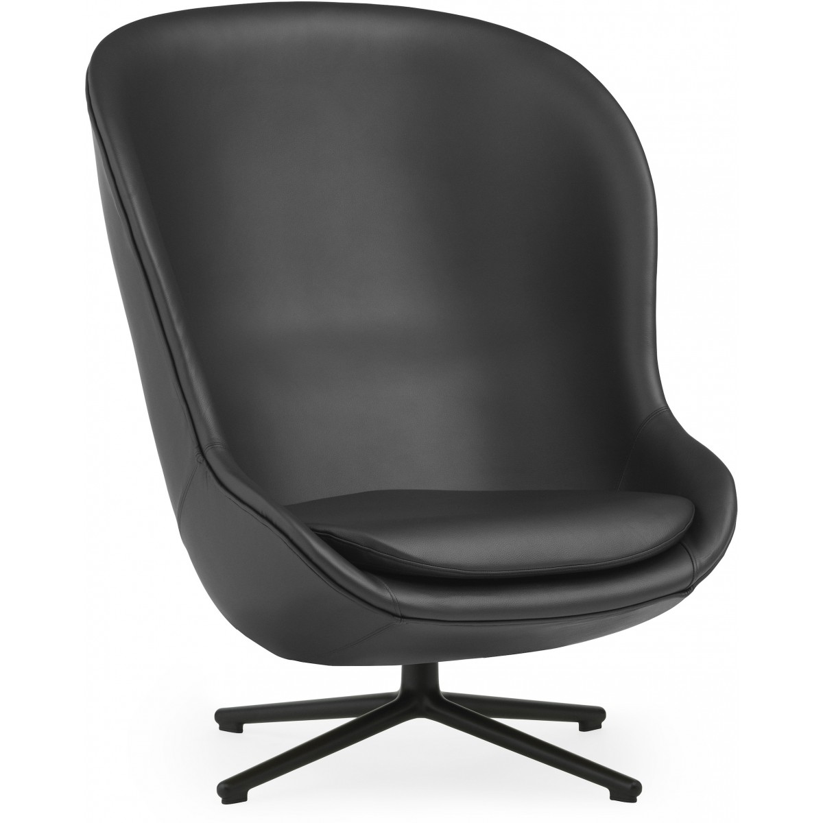Ultra Leather 41599 / powder coated aluminium - Hyg low lounge chair