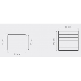 Aluminium Noir – 90 x 90 x H74 cm - table de repas Four