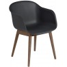 recycled plastic black / dark brown stained oak - Fiber wooden base, with armrests