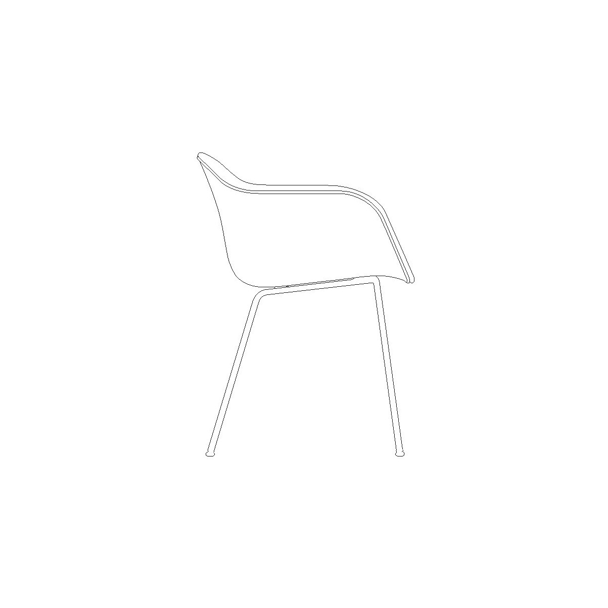 full upholstery - Fiber chair tube base with armrests