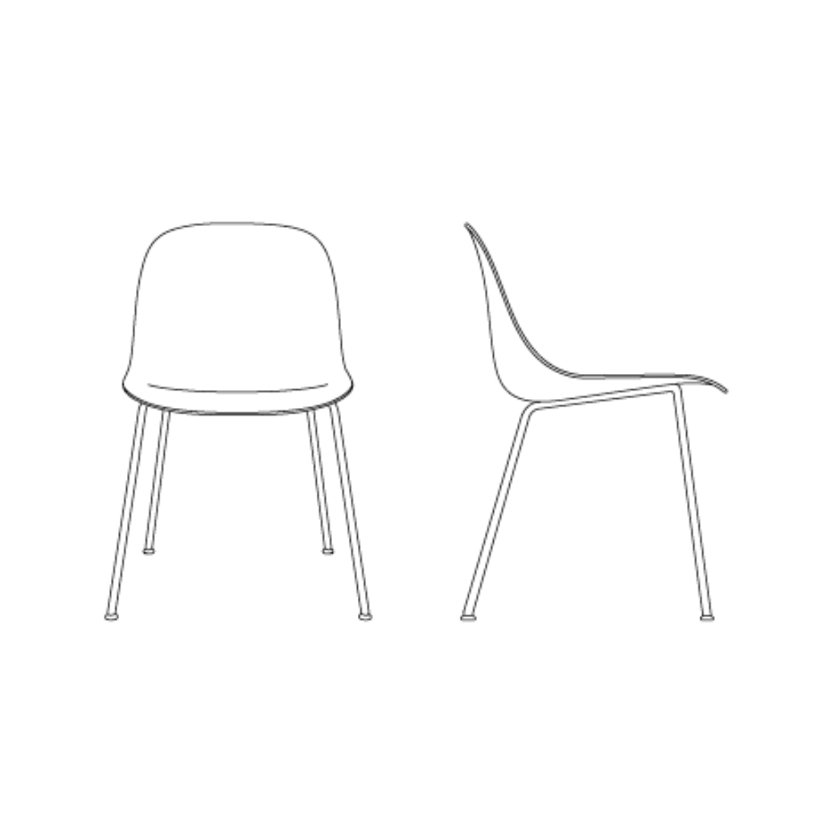 revêtement complet - chaise Fiber sans accoudoir pieds tube