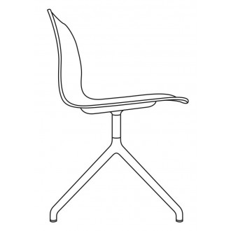 fully upholstered, no castor - Visu Wide chair swivel base
