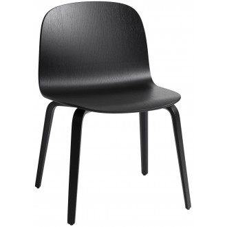 black - wooden base Visu Wide chair