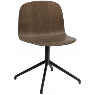 stained dark brown, no castor - Visu Wide chair swivel base
