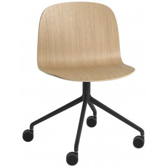 oak, with castors - Visu Wide chair swivel base