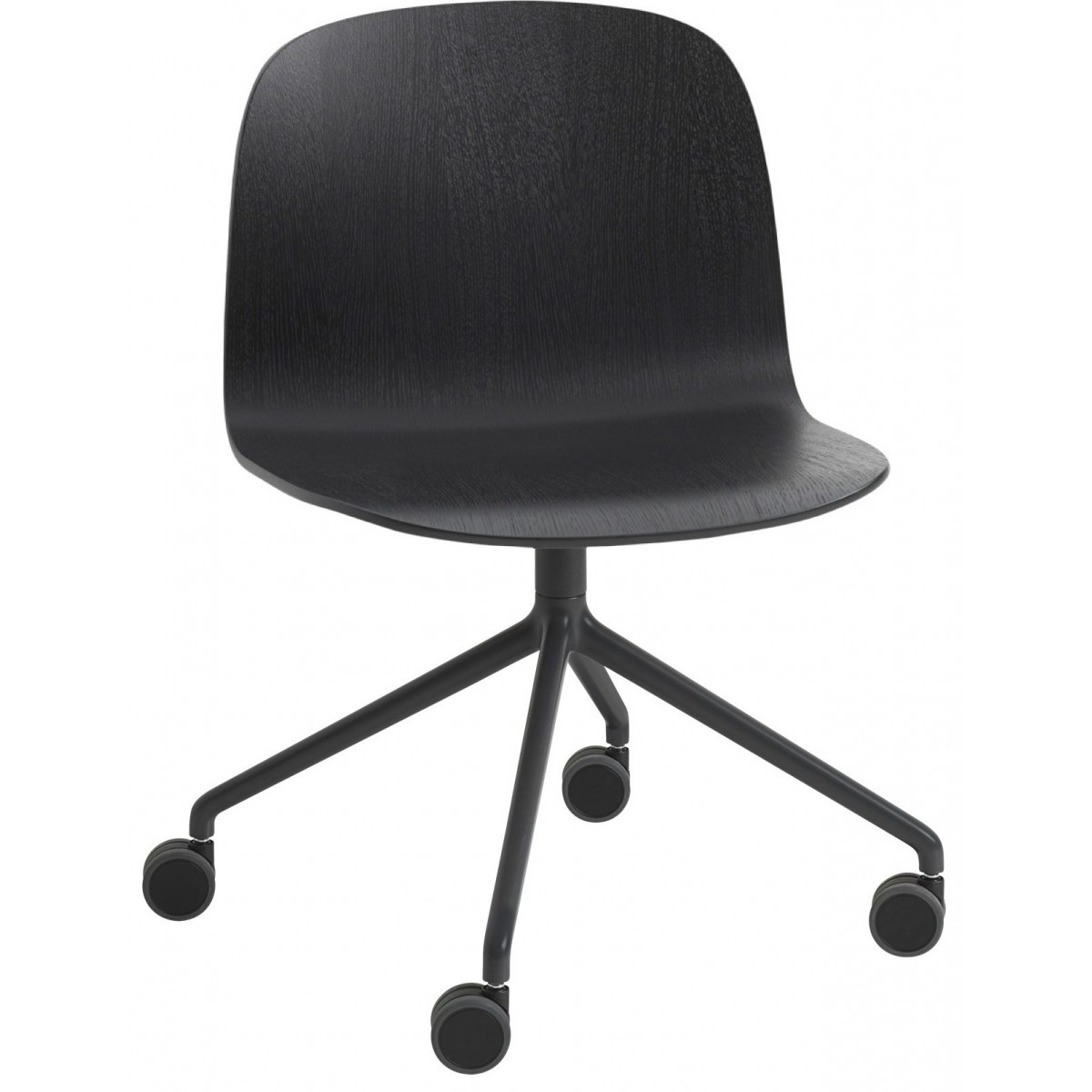 black, with castors - Visu Wide chair swivel base