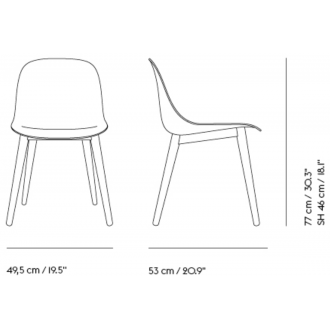 assise plastique recyclé — Fiber - sans accoudoir - pieds bois
