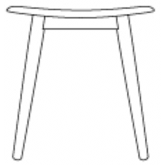 Fiber - stool - recycled plastic - wood base